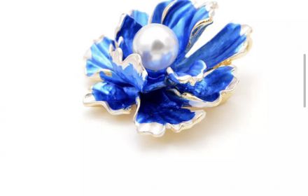  Καρφίτσα μπλε λουλούδι 