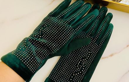  Γάντια γυναικεία  πράσινα σκούρα 
