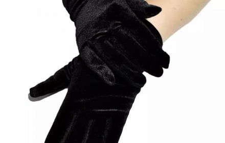  Γάντια μαύρα βελούδινα 